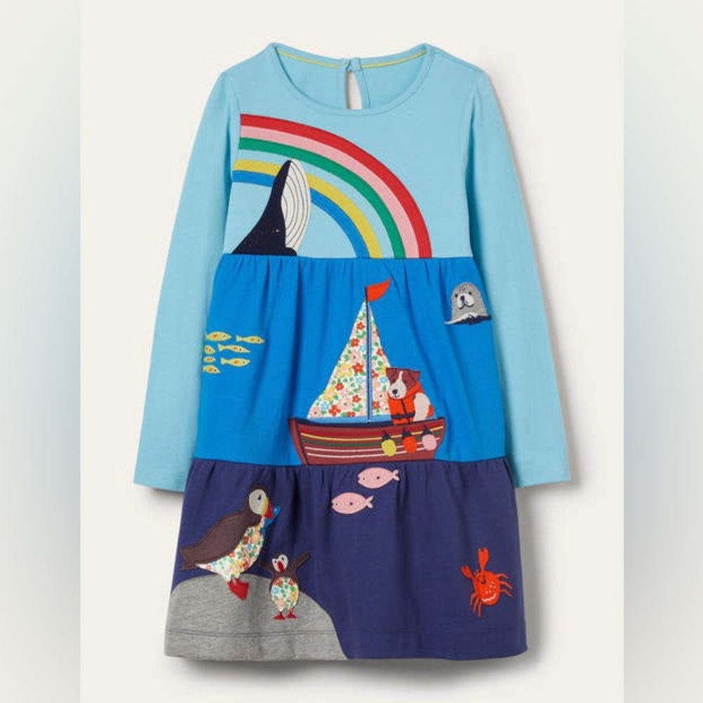 Mini Biden blue dress size 9-10Y, like new
